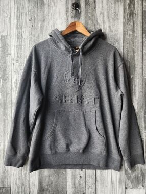 Ariat Pullover Charcoal Western Hoodie Mens Medium